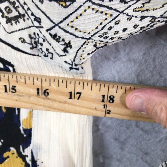 SEA New York Dress Womens 6 Beige Black 100% Silk Gauze Abstract Aztec Southwest - Picture 5 of 16